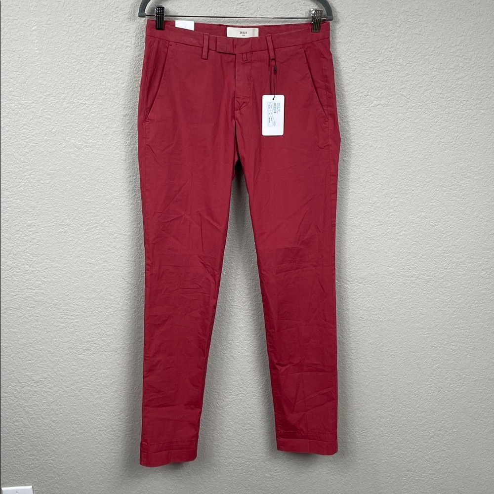 NWT Briglia 1949 Italian Tailored Chino Pants Faded Red Terracotta - Picture 2 of 16